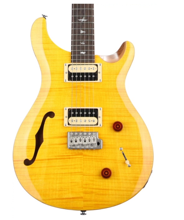 PRS SE Custom 22 Semi-hollow Electric Guitar - Santana Yellow