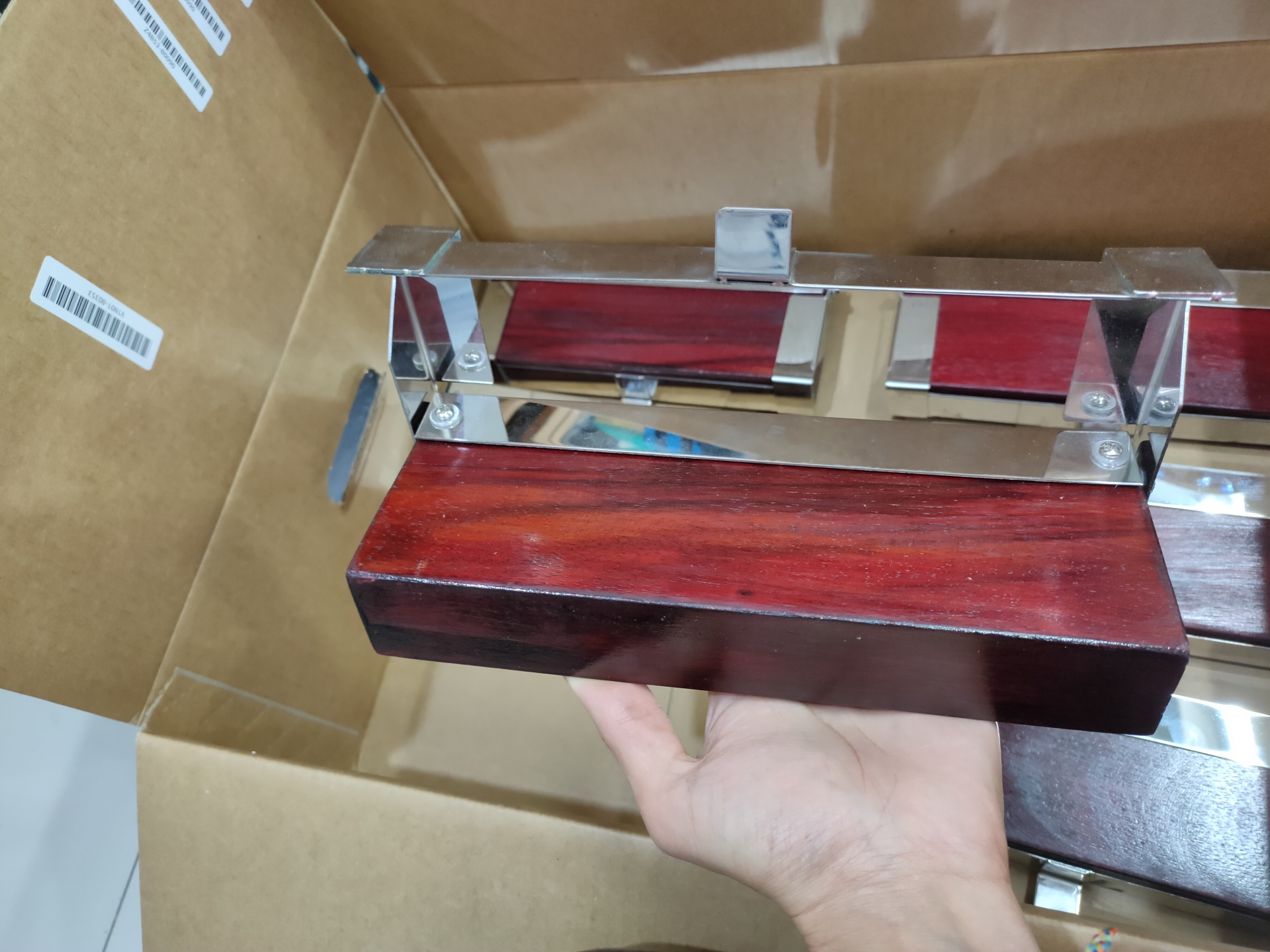 ประกับจับกระดาษ จับแผ่นพิมพ์ลายนิ้วมือ (ไม้+สแตนเลส)