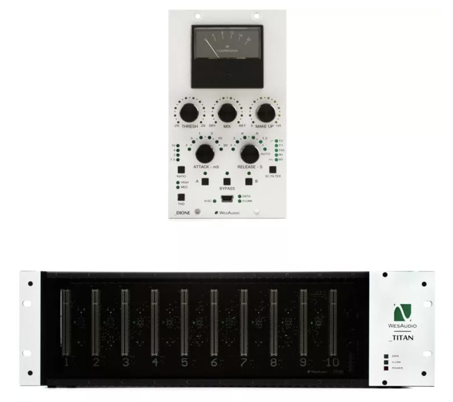 WesAudio DIONE NG500 Analog Bus Compressor and Titan Chassis Bundle