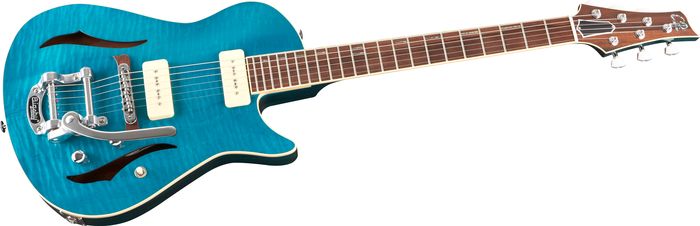 Giffin Guitars Valiant Hollow Body Electric Guitar Trans Turquiose