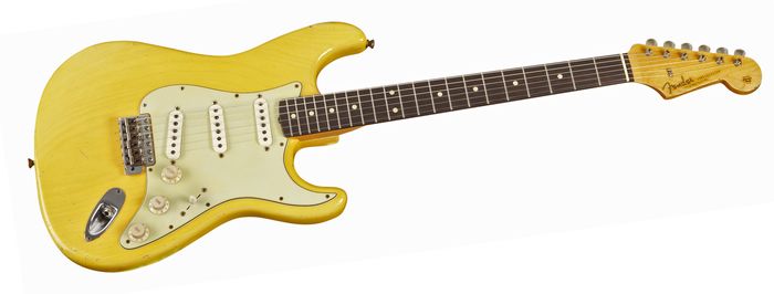 Fender Custom Shop 1961 Stratocaster Relic Ash Electric Guitar Master Built by Dale Wilson Transparent Yellow