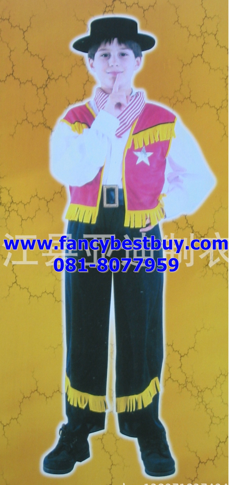 CLERANCE ชุดแฟนซีเด็ก ตำรวจคาวบอย Police cowboy มีขนาด S, M, L (เสื้อแจ๊กเก็ต+กางเกง+ผ้าพันคอ ไม่รวมเข็มขัด, หมวก, เสื้อเชิ๊ต) ONLY DELIVERY