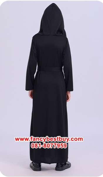 ชุดแฟนซีฮาโลวีน ชุดยมทูต สำหรับวันฮาโลวีน + แว่นตาไฟ + ไม้เคียว ขนาดฟรีไซด์ สูง 170-180 ซม.