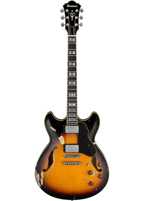 Ibanez Artstar Vintage ASV100FMD 6-string Semi-Hollowbody Electric Guitar - Yellow Sunburst Low Gloss