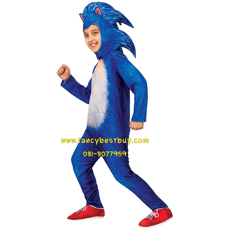 ชุดคอสเพลย์เม่นโซนิคสําหรับเด็ก Sonic the Hedgehog Costume มีขนาด M115-130, L 130-140, XL 140-150