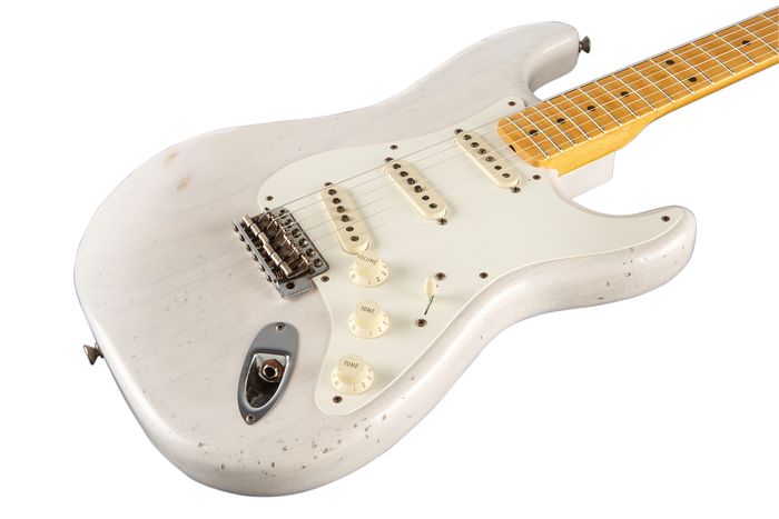 Fender Custom Shop Master Built By Greg Fessler 1955 Relic Stratocaster Electric Guitar White Blonde
