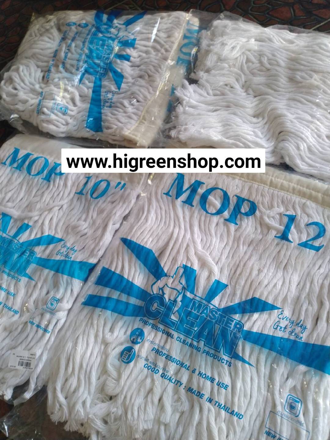 ผ้าม็อบถูพื้น แบบหนีบ 10 นิ้ว/ผืน