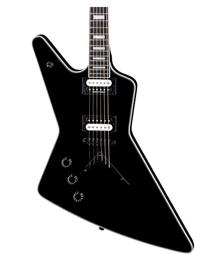 Dean A left-handed Dean with dual Duncan humbuckers. Classic Black