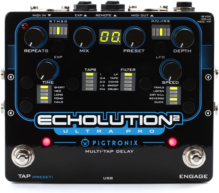 Pigtronix Echolution 2 Ultra Pro Delay Pedal