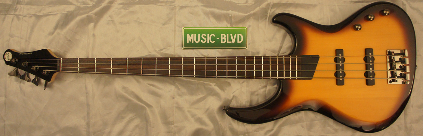 MTD Kingston Saratoga 4-String Fretless Electric Bass Guitar Tobacco Sunburst Ebony Fingerboard