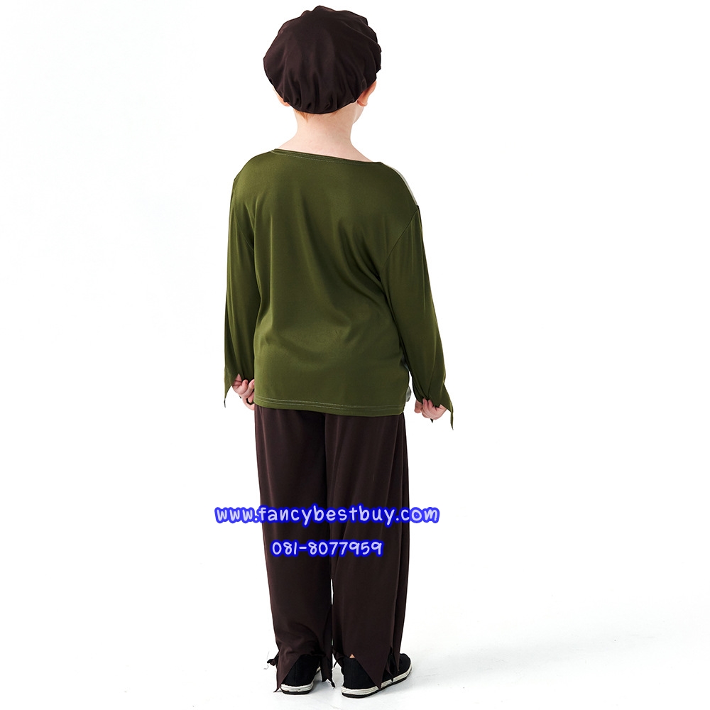 ชุดขอทาน ชุดคนจน Beggar, Poor Boy ชุดชาวบ้านยุโรป ชุดแฟนซีเด็ก มีขนาด XS 95-110