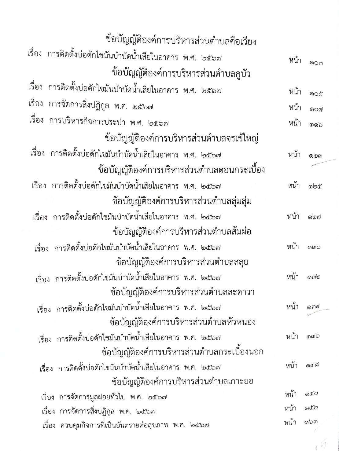 กฎหมายใหม่ ตอนที่ 142/128 รวมข้อบัญญัติองค์การบริหารส่วนตำบล