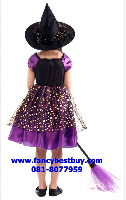 ชุดฮาโลวีน ชุดแม่มดสีม่วง สำหรับแฟนซีวันฮาโลวีน มี ขนาด M, L, XL