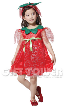 ชุดแฟนซีผลไม้ Rose Cherub หรือ Strawerry สำหรับแฟนซีเด็กหญิง ขนาด M, L, XL (รุ่นนี้ขนาดค่อนข้างเล็ก เลือกขนาดเพิ่ม 1 เบอร์จากตาราง)