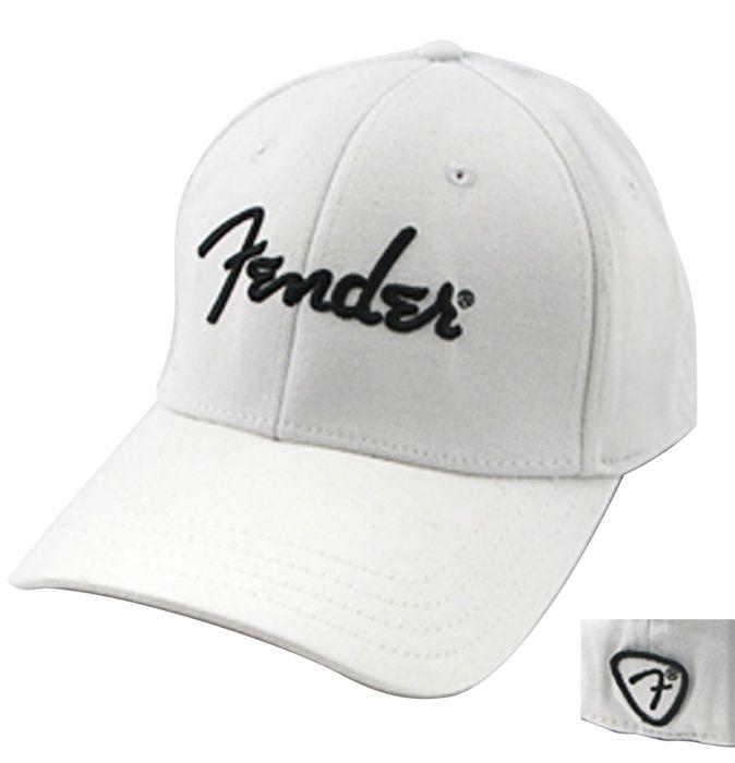 Fender White Script Logo Stretch Cap