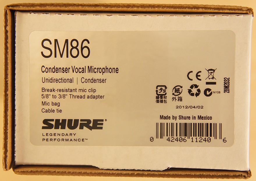 Shure SM86 Cardioid Condenser Vocal Mic