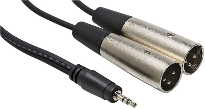 Hosa 3.5mm Male TRS to Dual XLR Male Stereo Breakout Y-Cable 3 Meter