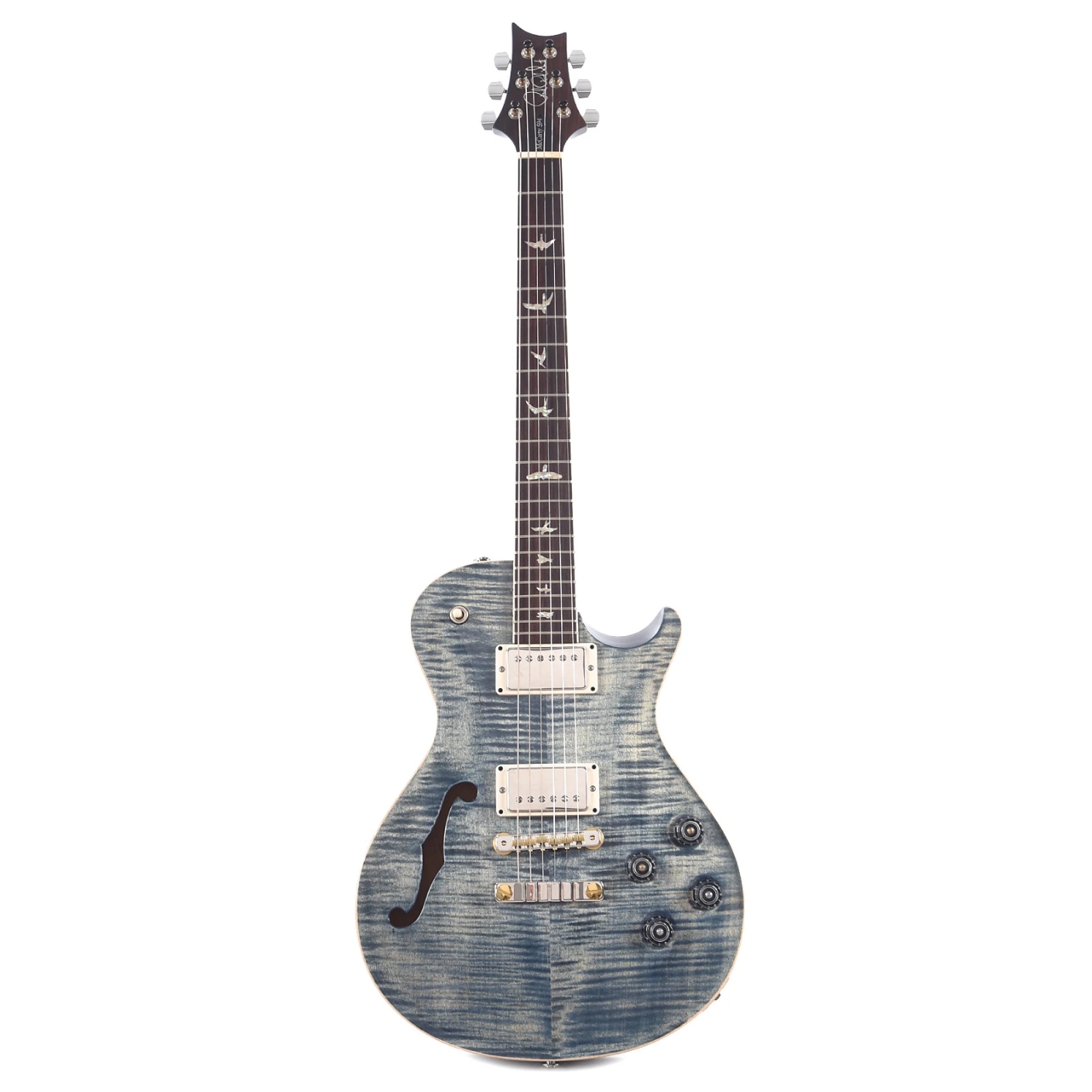 PRS Singlecut McCarty 594 Semi-Hollow Limited Edition Faded Whale Blue w/Pattern Vintage Neck