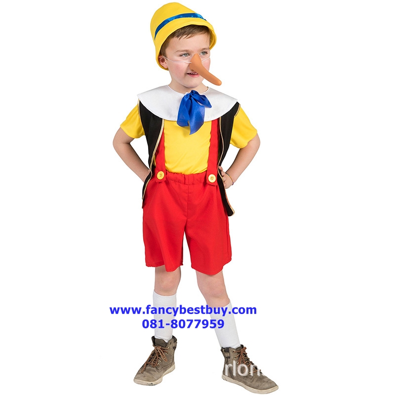 ชุดแฟนซีพินอคคิโอ Pinocchio ขนาด S 100-110, M 110-120, L 120-130, XL 130-140