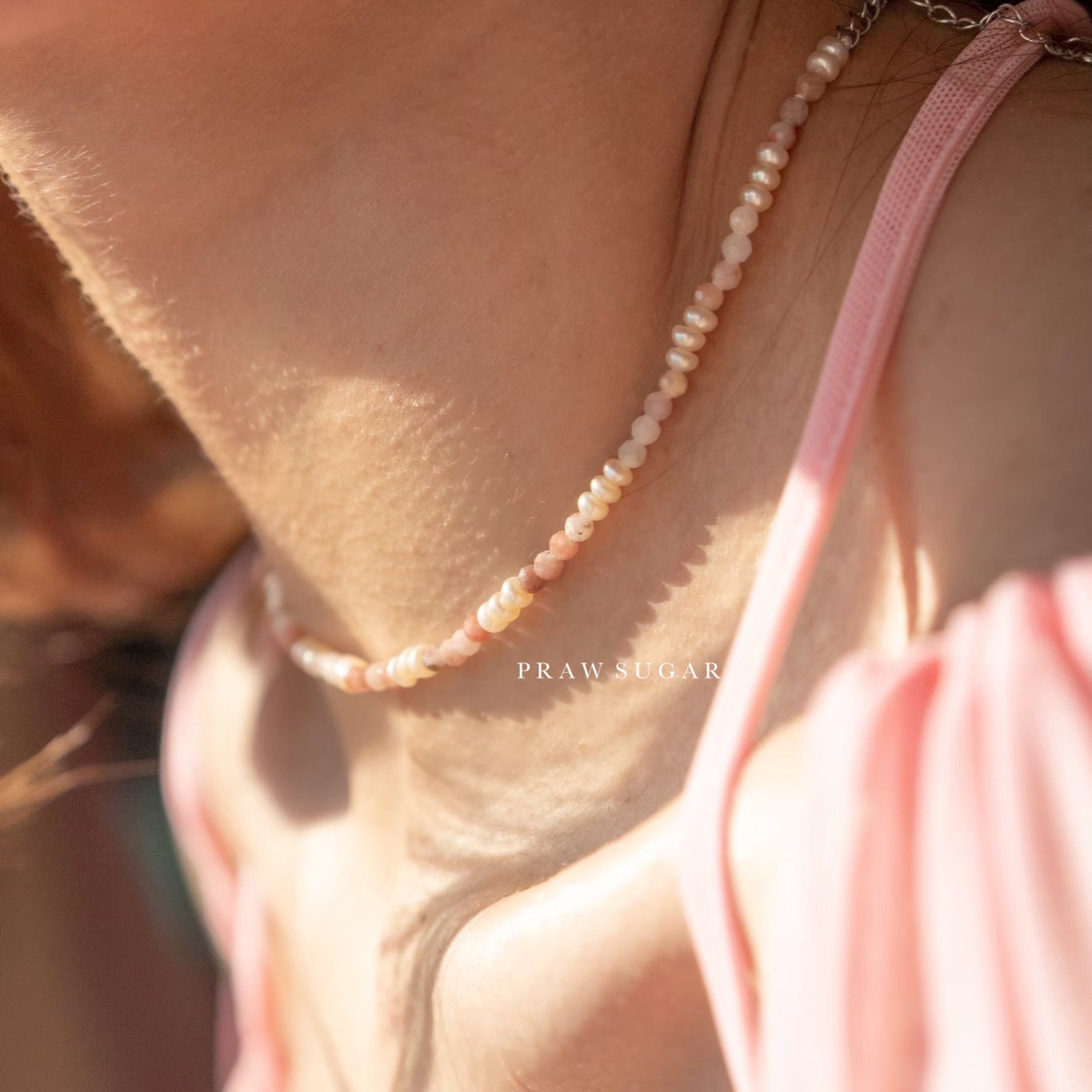 Stone and Fresh Water Pearl Necklace - สร้อยคอหินแท้และมุกแท้ (มุกน้ำจืด)