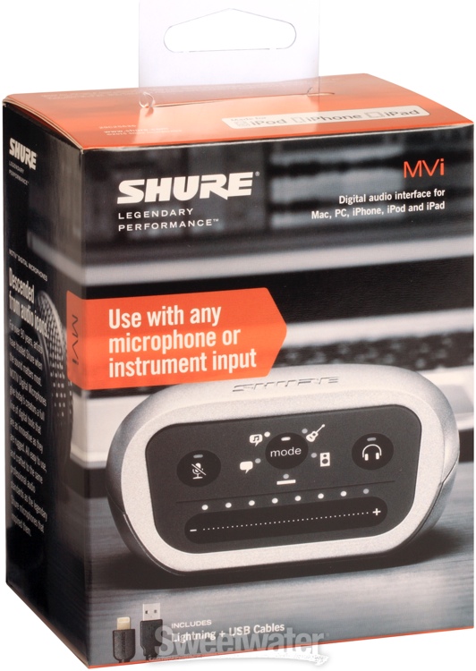 Shure Motiv MVi Digital Audio Interface with USB and Lightning Cables Included