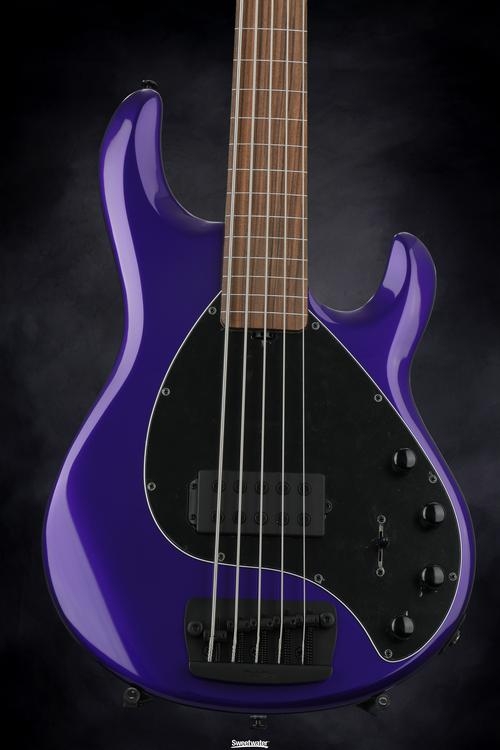 Ernie Ball Music Man Stingray 5 H Lined Fretless - Firemist Purple, Pau Ferro Fingerboard