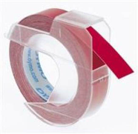 DYMO เทปปั๊มอักษรนูน ผิวมัน 9 มม.x3 ม. แดง ไดโม ( จำนวน ม้วน)