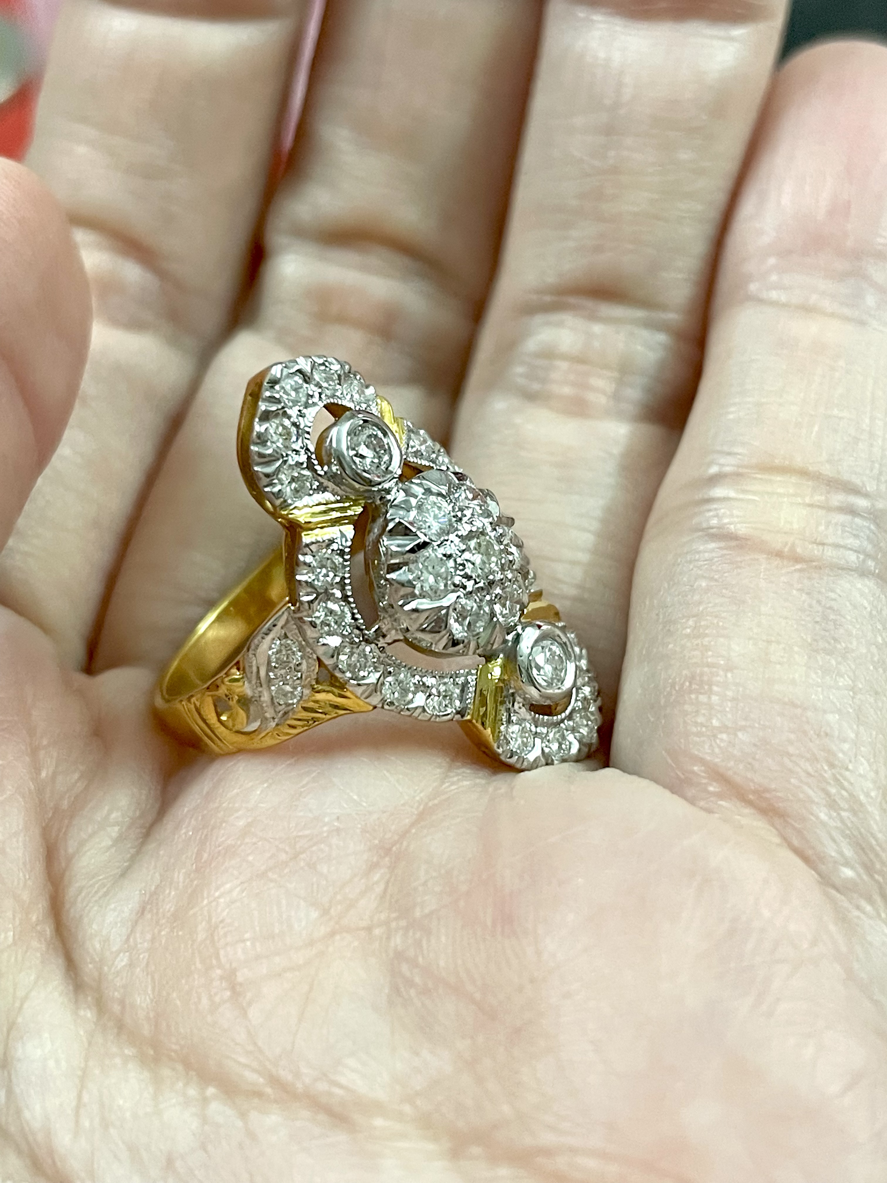 แหวนเพชรโบราณ เพชรแท้ ทองแท้