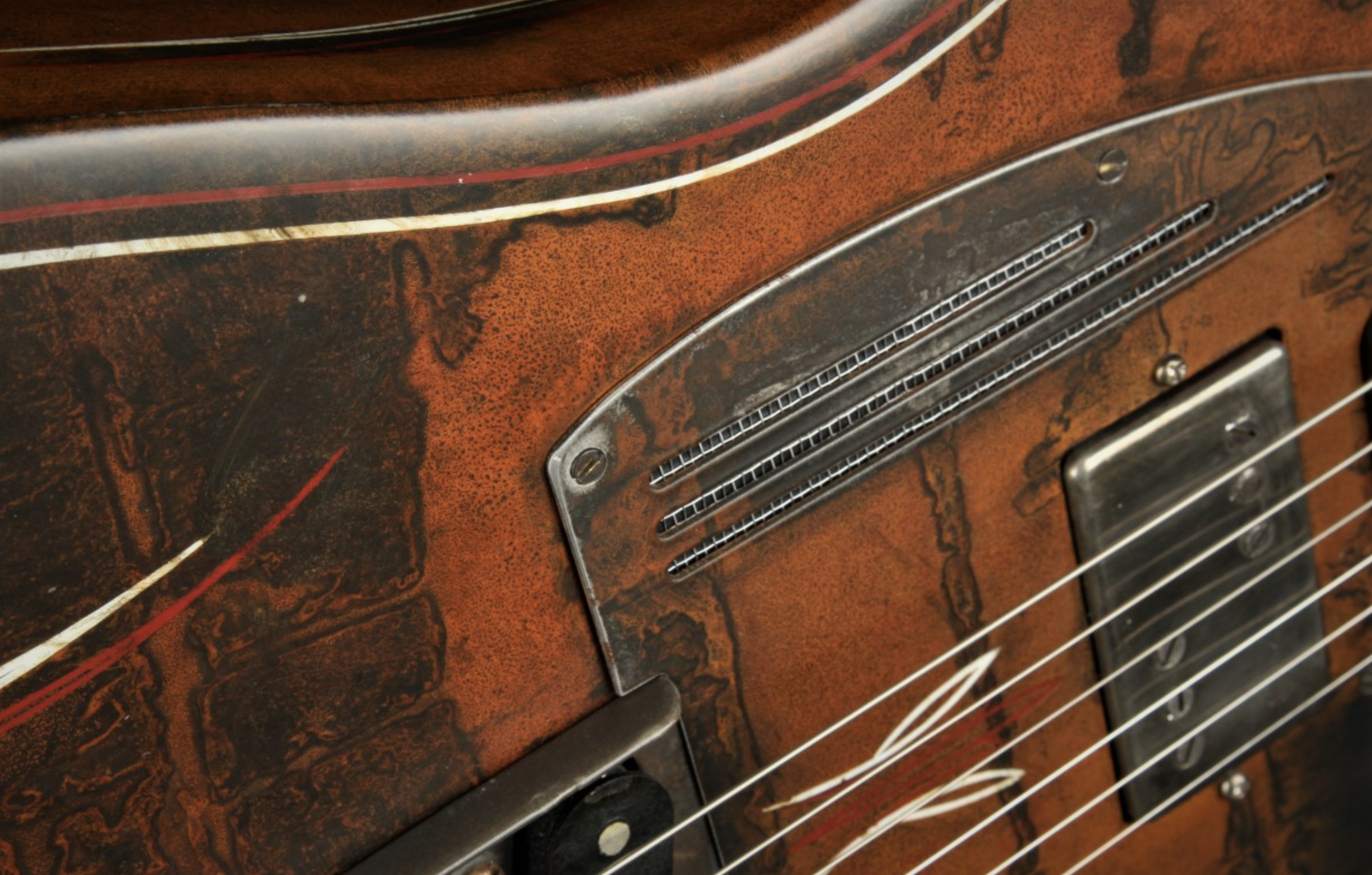 James Trussart Steelcaster - Rusty Pinstripe/Plain Back