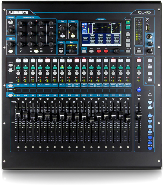 Allen & Heath QU-16 16-Channel Rack Mount Digital Mixer