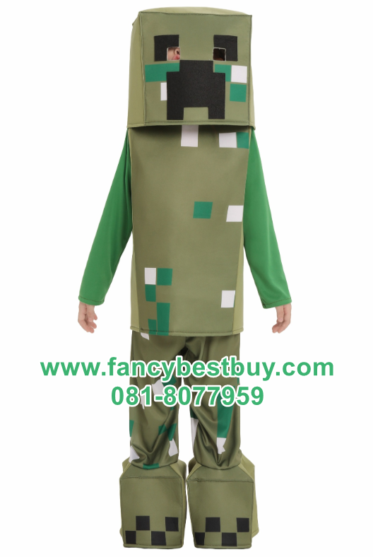 ชุดมายคราฟ MINECRAFT ผ้ายืดเสริมฟอง มีขนาด M 115-125, L 125-135, XL 135-145