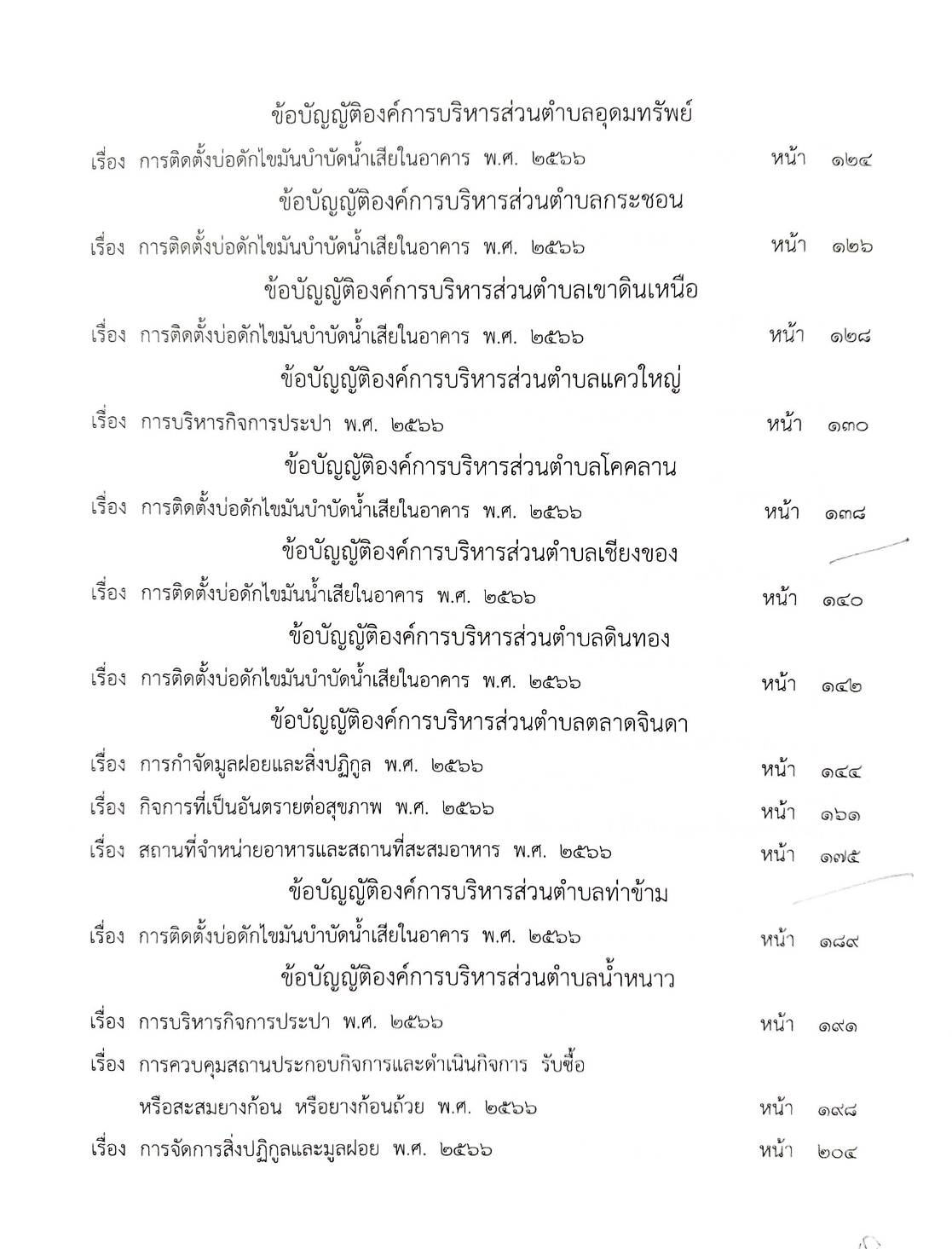 กฎหมายใหม่ ตอนที่ 142/116 รวมข้อบัญญัติองค์การบริหารส่วนตำบล