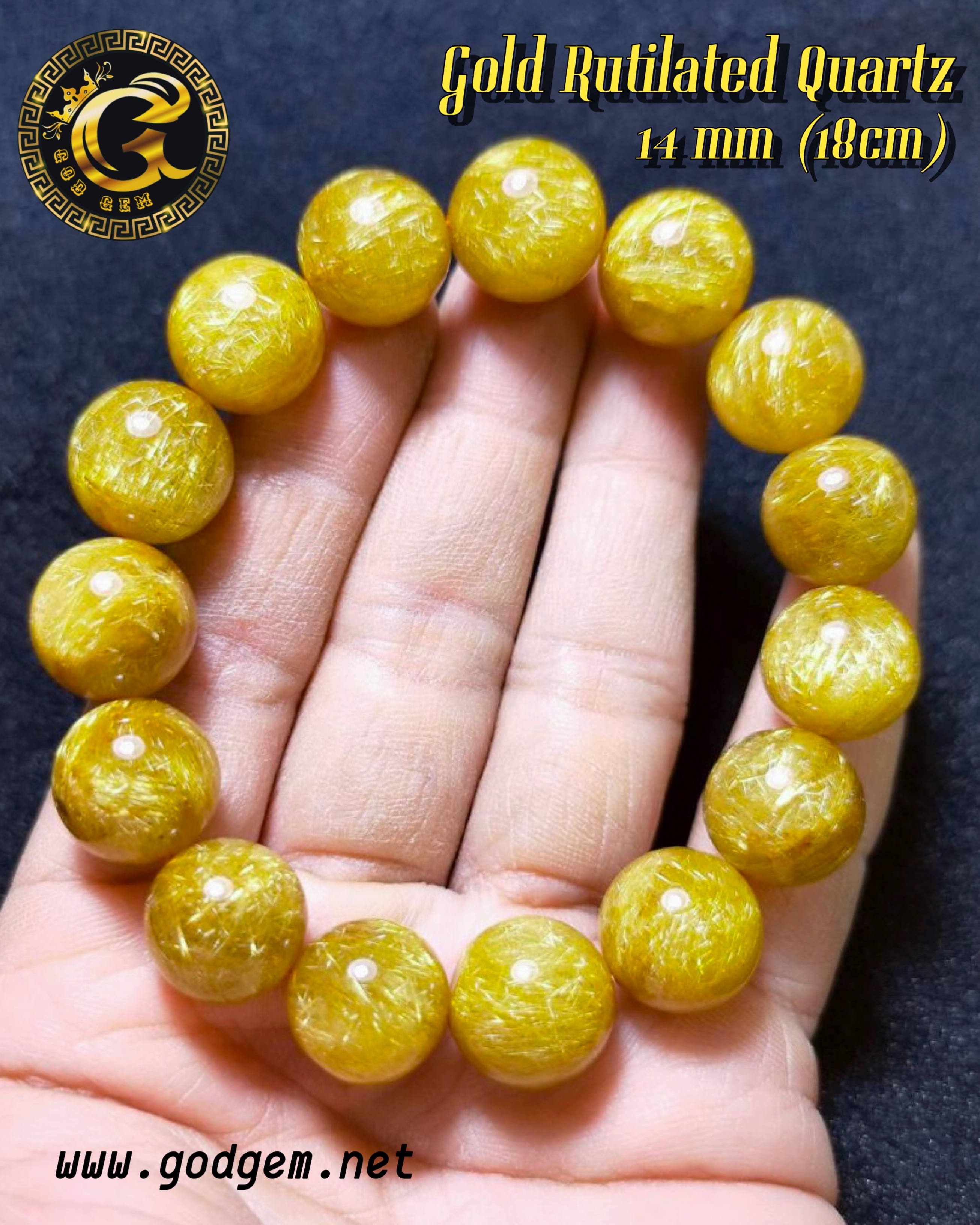ข้อมือหินไหมทองจักรพรรดิ (Golden Rutilated Quartz)