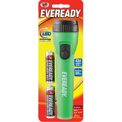 ไฟฉาย คละสี Eveready EV2AA1 LED + ถ่าน 1215