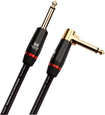 Monster Cable Monster Bass 1/4 Inch Angled to Straight Instrument Cable
