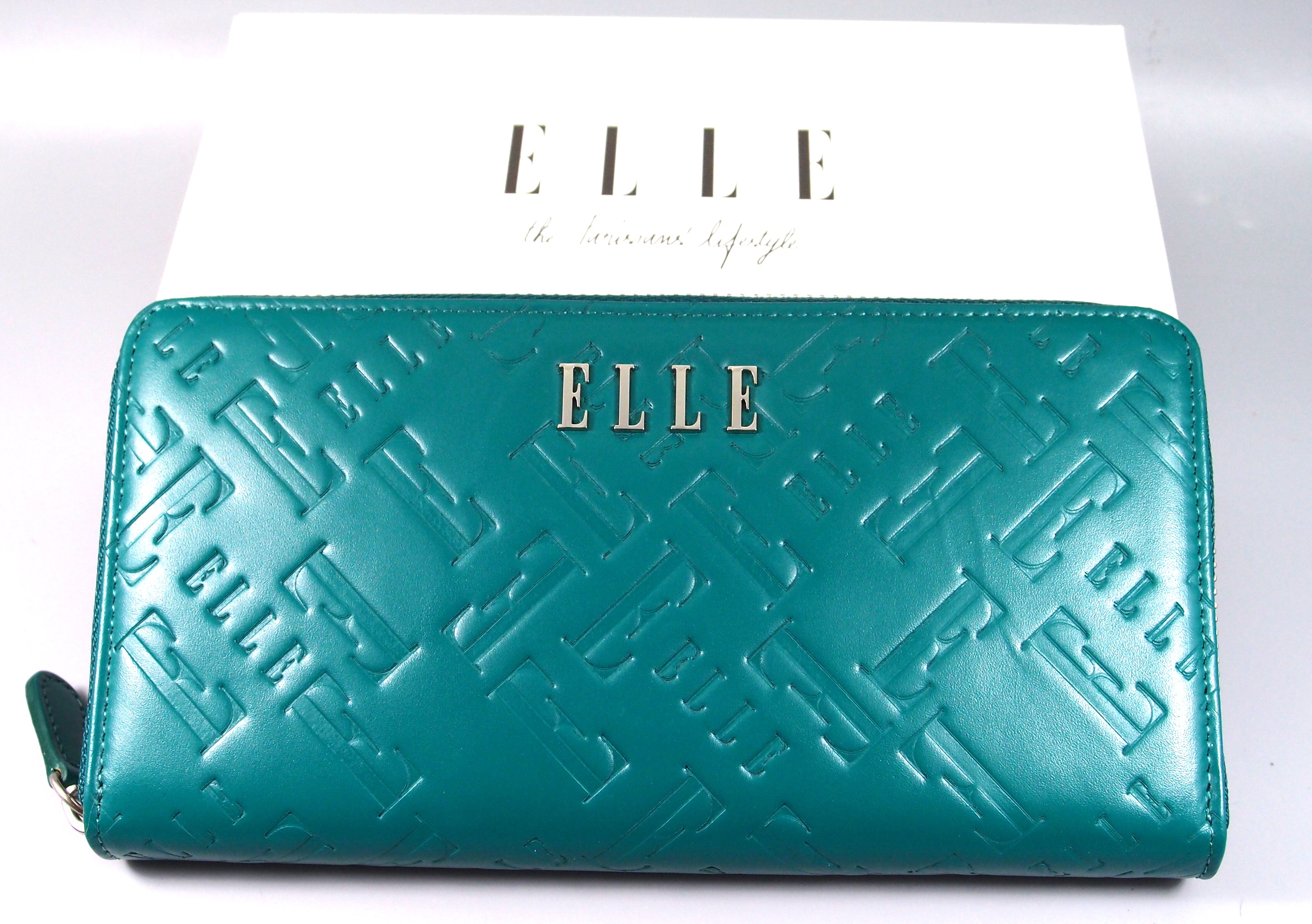 กระเป๋าสตางค์ ELLE เขียว ใหม่ แท้