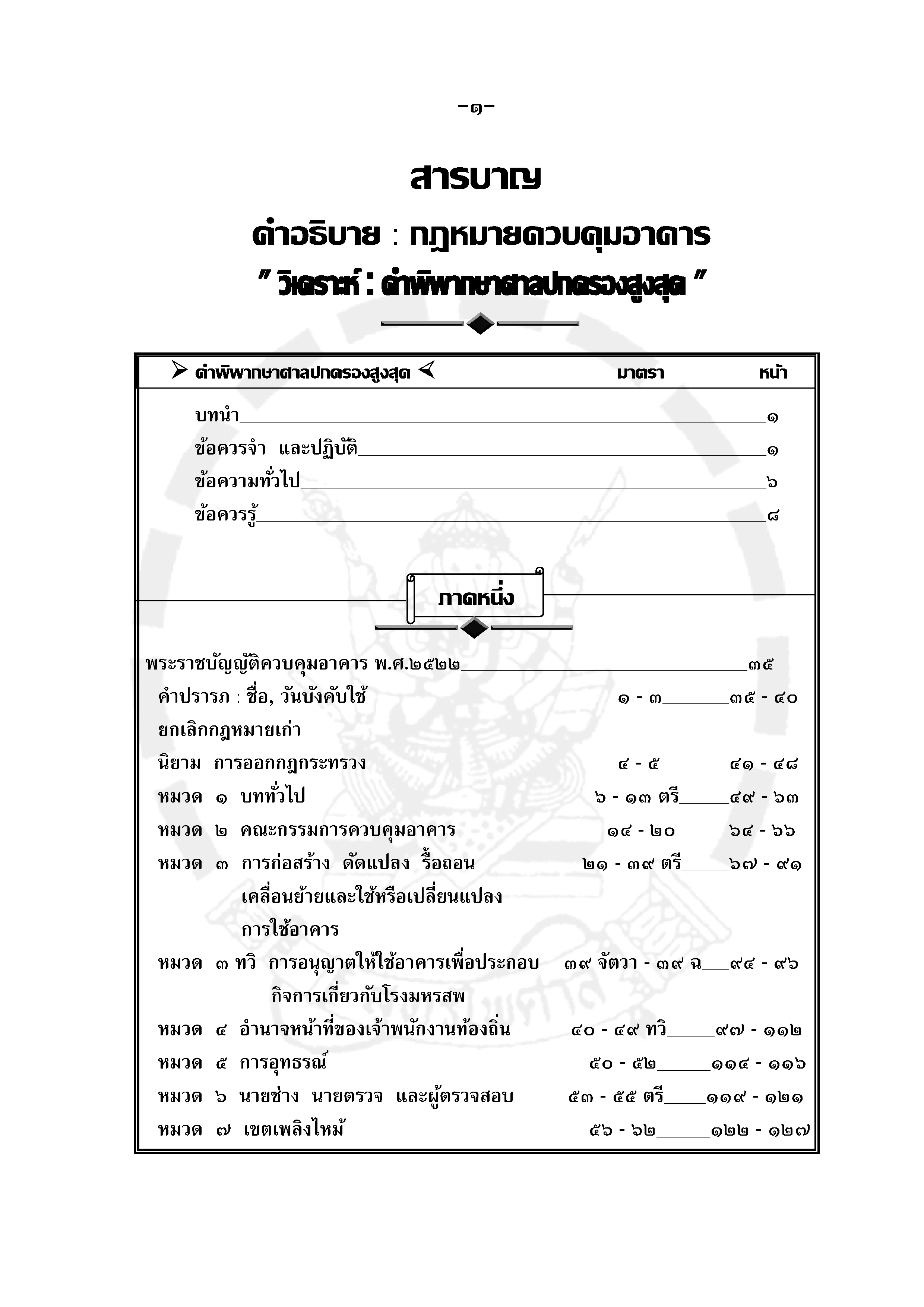 คำอธิบายกฎหมายควบคุมอาคาร วิเคราะห์คำพิพากษา กรณีตัวอย่าง