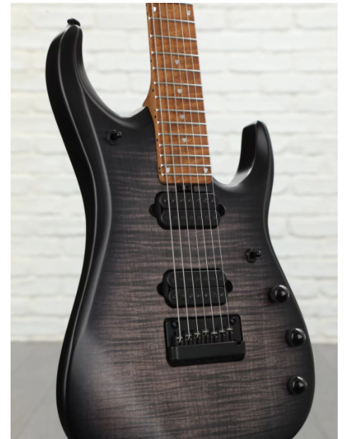 Ernie Ball Music Man JP15 7 Electric Guitar - Translucent Black Flame