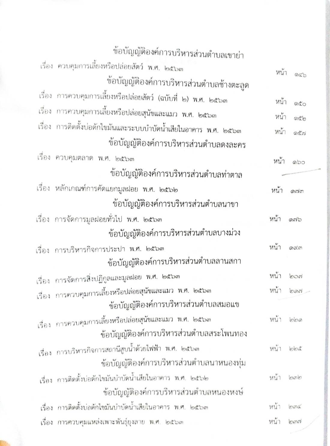 ข้อบัญญัติองค์การบริหารส่วนตำบล ( ตอนพิเศษ 172) พ.ศ. 2566
