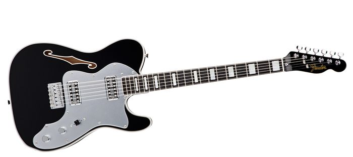 Fender Telecaster Thinline Super Deluxe Electric Guitar BlackBound Rosewood Fingerboard