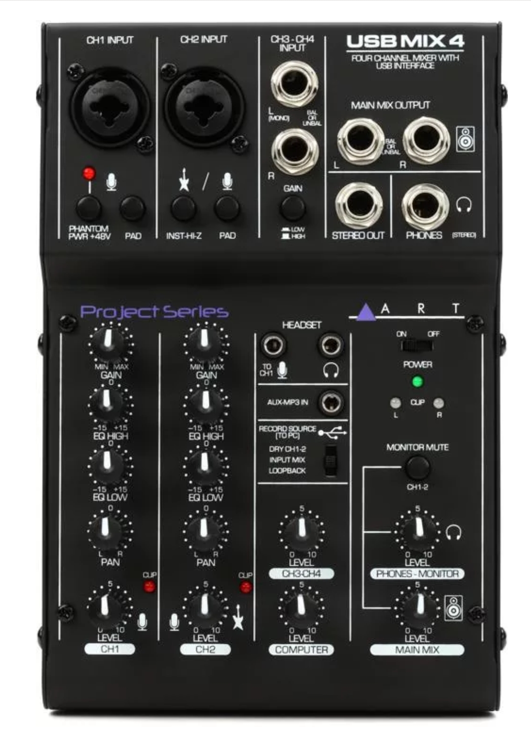 ART USBMix4 Mixer with USB Interface