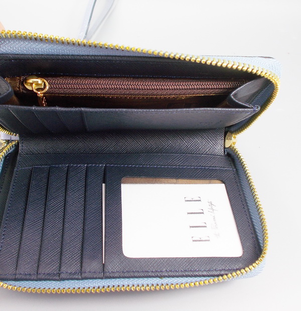 กระเป๋าสตางค์ ELLE คราม-กรมท่า ใหม่ แท้