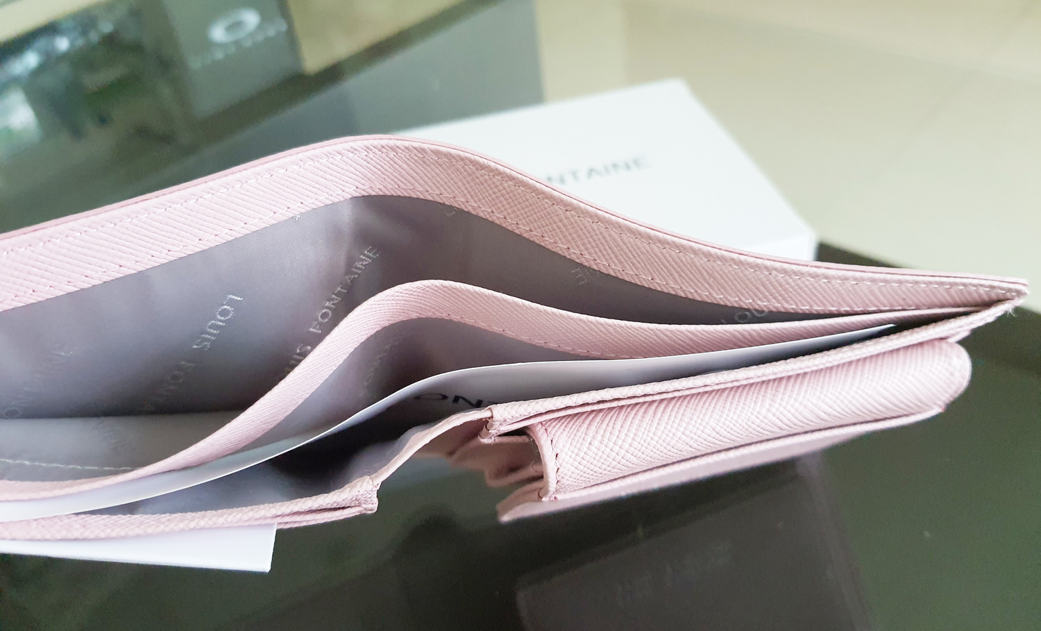 กระเป๋าสตางค์ Louis Fontaine ชมพู ใหม่ แท้