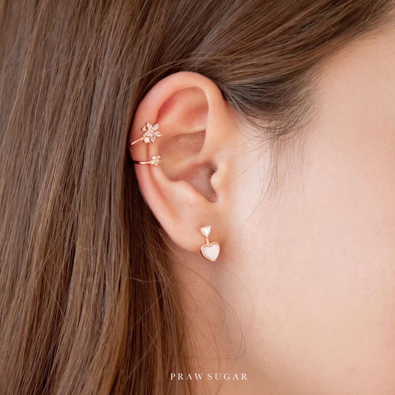 Wonderful Heart Earrings - ต่างหูหัวใจวันเดอร์ฟูล (ก้านต่างหูเงินแท้) (มี 3 สี)