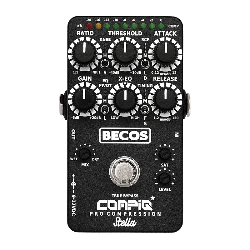 BECOS FX CompIQ STELLA Pro Compressor for Guitar and Bass