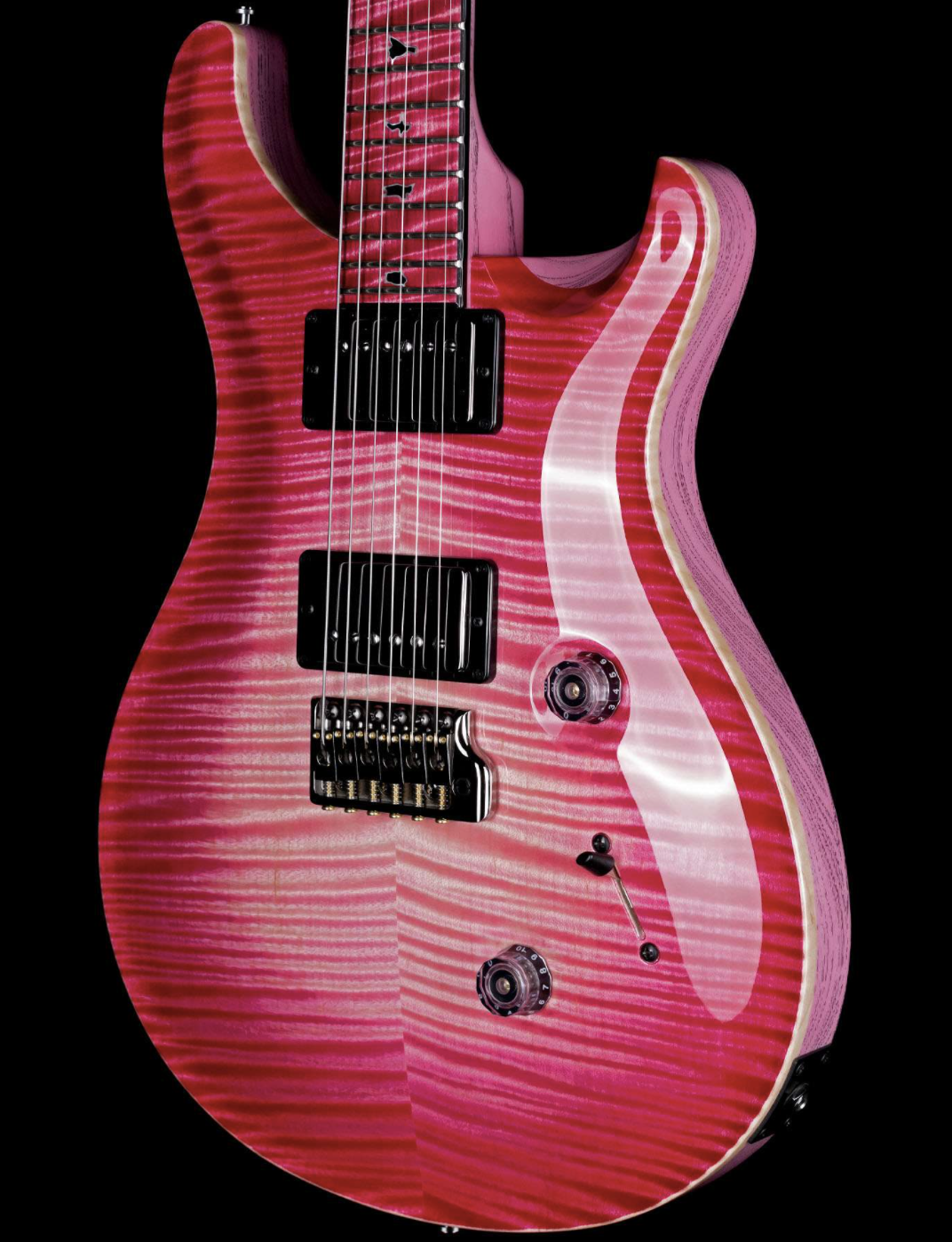 PRS Private Stock 9249 Custom 24 Curly Maple Top Curly Maple Board Pink Glow