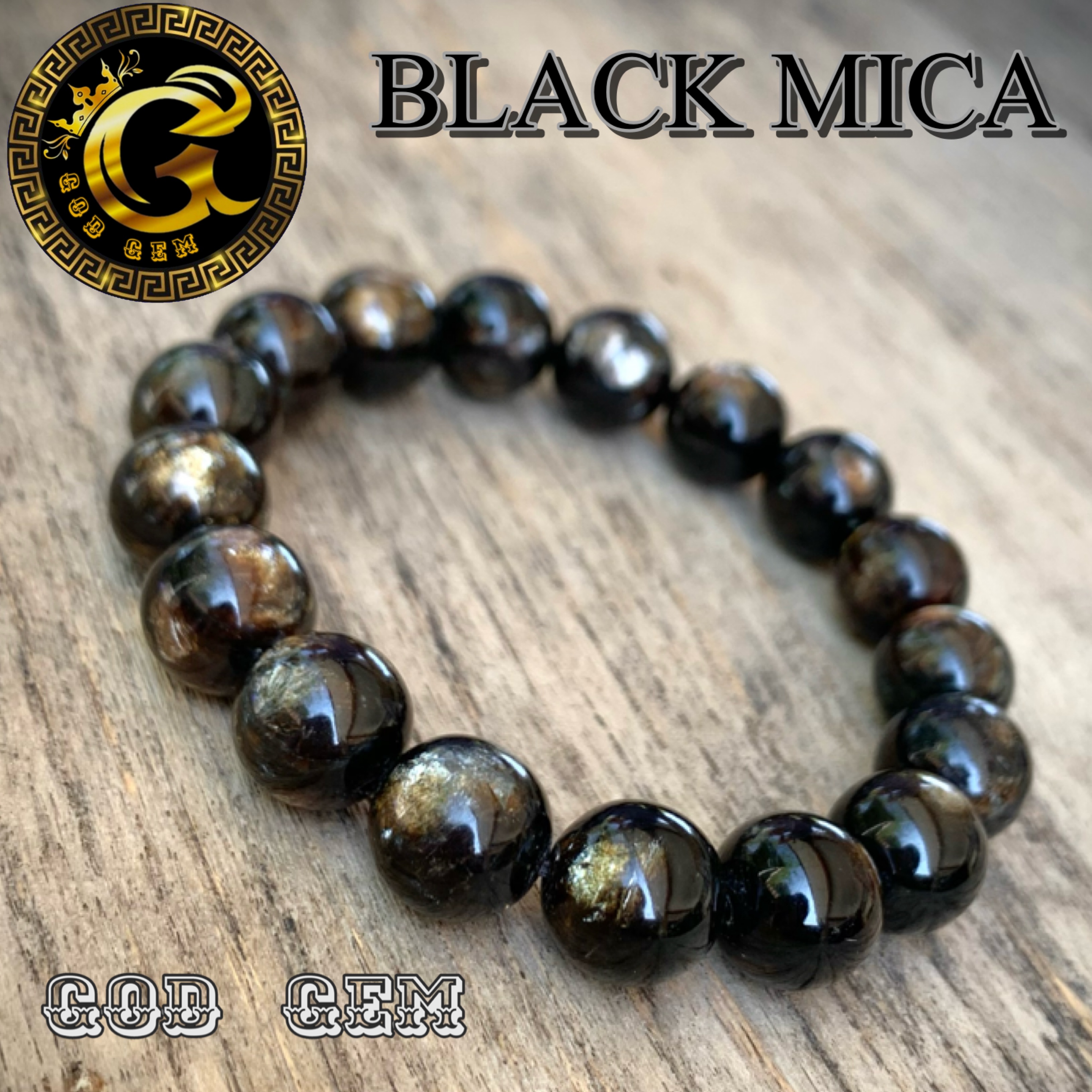 ข้อมือหิน ไมก้าสีดำ