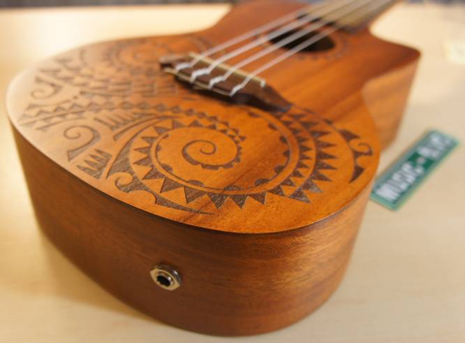 Luna Guitars Tattoo Concert Ukulele w/ Preamp