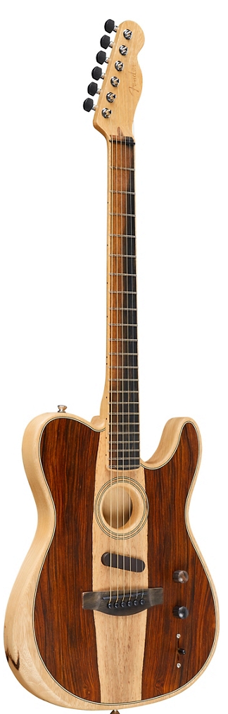 Fender Acoustasonic Telecaster Exotic Wood Acoustic-Electric Guitar Natural Cocobolo