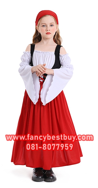 ชุดยุโรป เรอเนสซองส์ Renaissance ชุดย้อยยุค ประจำชาติสวิส Switzerland / ชุดฮังการี Hungary S(115-125), M(125-135), L(135-145), ( XL (145-155)